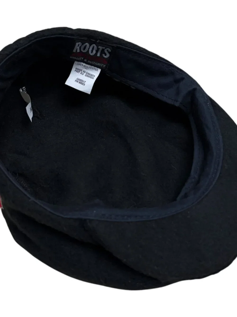 Vintage Roots Canada Olympics Black Hat Poor Boy Cap Fleece Nagano Japan 1998 - Picture 7 of 8